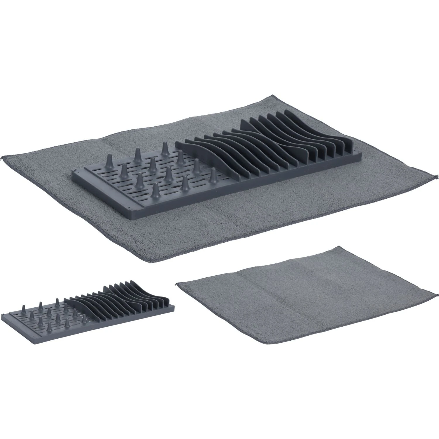 Merkloos Afdruiprek Met Afdruipmat 2 STS 2 Merkloos Afdruiprek Met Afdruipmat 2 STS - Afbeelding 2