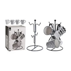 Excellent Houseware 4 Bekers In Metalen Rekje 7 Excellent Houseware 4 Bekers In Metalen Rekje -Home-Keuken 101 0541 4 1