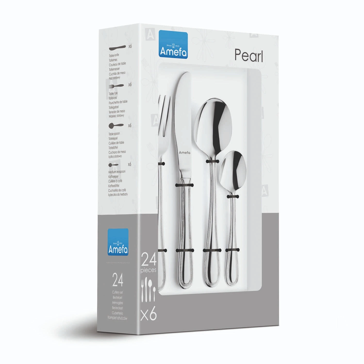 Amefa Pearl Bestekset 24-delig Giftbox 1 Amefa Pearl Bestekset 24-delig Giftbox