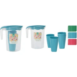 Excellent Houseware Schenkkan Met 4 Glazen 3 Assorti -Home-Keuken 101 6990 4 1