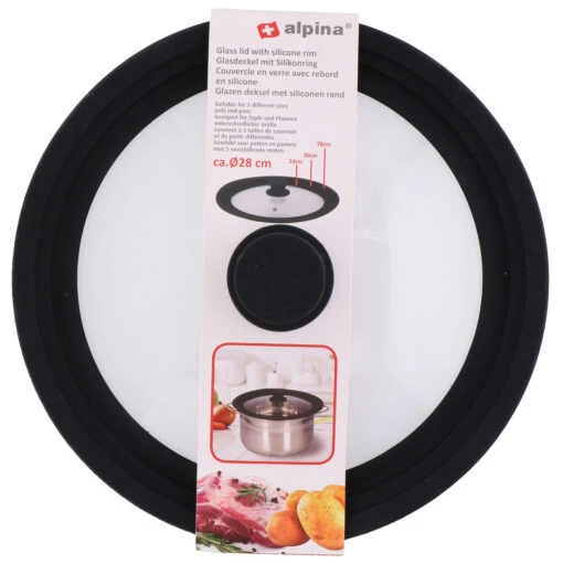Alpina Deksel 28 Cm; Glas Met Siliconen Rand