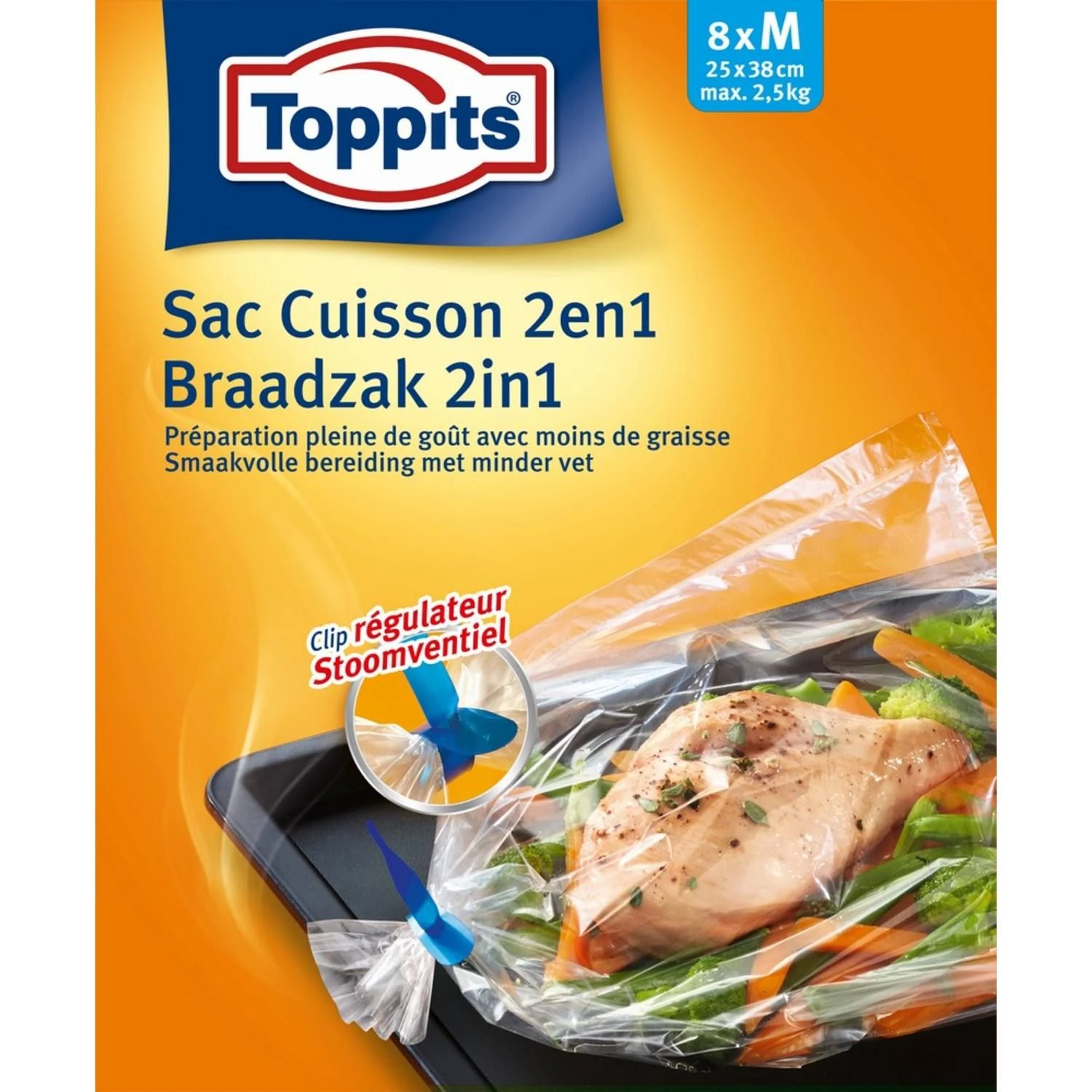 Toppits Braad- En Stoomzakken 2-in-1 8 Stuks 1 Toppits Braad- En Stoomzakken 2-in-1 8 Stuks