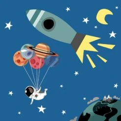 Servetten Space 33x33 Cm 5 Servetten Space 33x33 Cm -Home-Keuken 105 5148 1